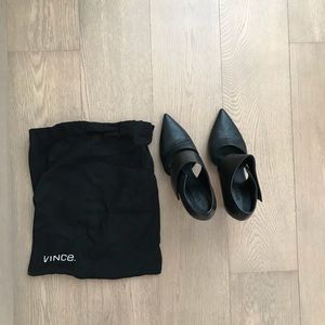 Vince black pointy shoes